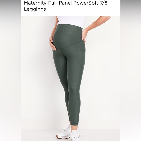 Purple Old Navy Powersoft Maternity 7/8 leggings Large stretchy pregnancy band - Picture 8 of 8